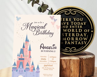Magical Birthday Invitation, Disneyland Birthday Invitation, Mickey Birthday, Minnie Birthday, Digital, Printable