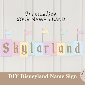 Letrero personalizado para fiesta de Disneyland, decoración para fiesta de Disneyland, archivo digital