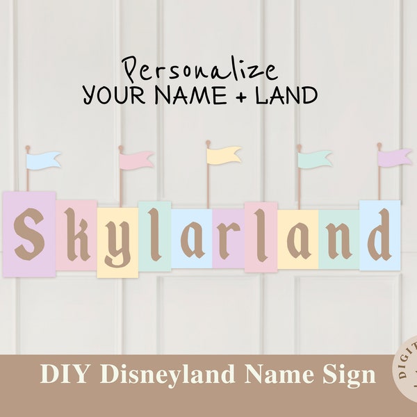 Personalize Disneyland Party Sign, Disneyland Party Decoration, Digital file