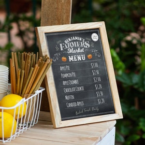 Printable Customize Farmers Market Menu • Digital file