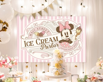 Printable Minnie Ice Cream Parlor Sign, Minnie Treats Sign, Perfect for any Disney theme birthday party or event, Digital file