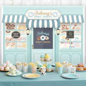 Printable Donut Shoppe Backdrop, Perfect for Any Donut Theme Birthday ...