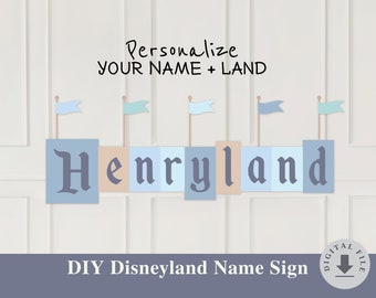 Personalize Disneyland Party Sign, Disneyland Party Decoration, Digital file