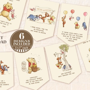 Printable Winnie the Pooh Banner, Hundred Acre Wood Birthday Party Decoration, Pood Bear Baby Shower, Digital file