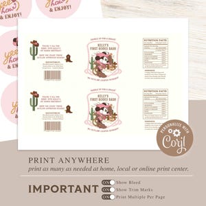 Printable Minnie Rodeo Birthday Pringles Can Label, Minnie Cowgirl ...