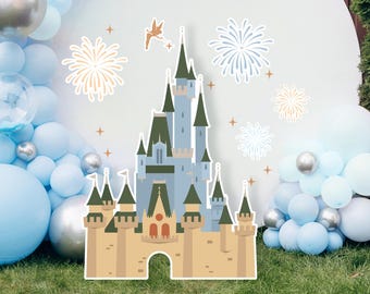 Printable Vintage Disneyland Castle Cutout, Disneyland Baby Shower Stand Up Prop, Disneyland Boy Birthday Party Decoration, Digital file