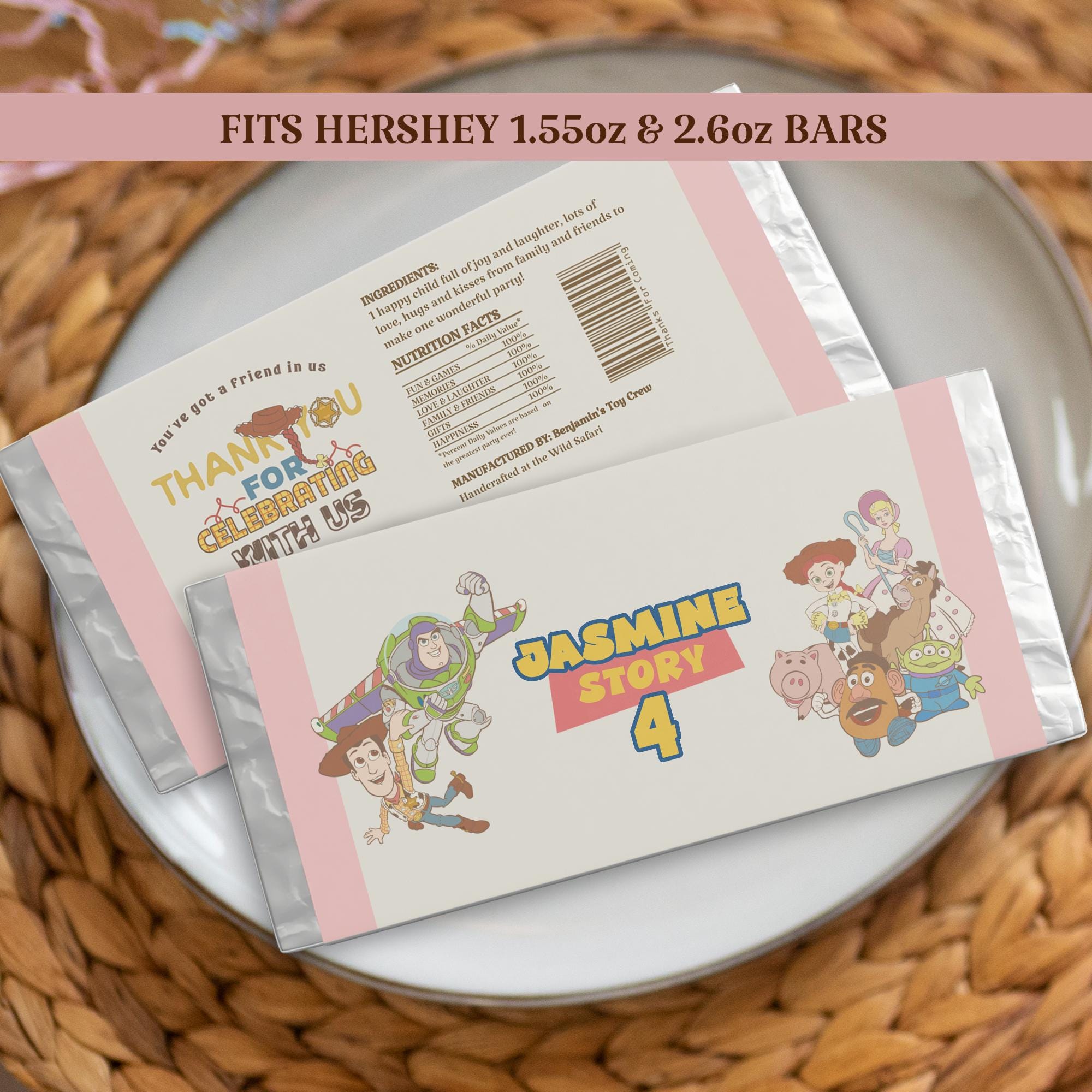 Printable Toy Story Birthday Party Hershey Chocolate Wrapper, Woody ...