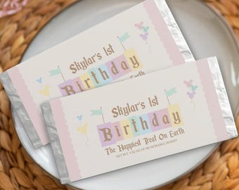 Editable Happiest Birthday on Earth Hershey Chocolate Wrapper, Disneyland Birthday Treat Template, Digital file
