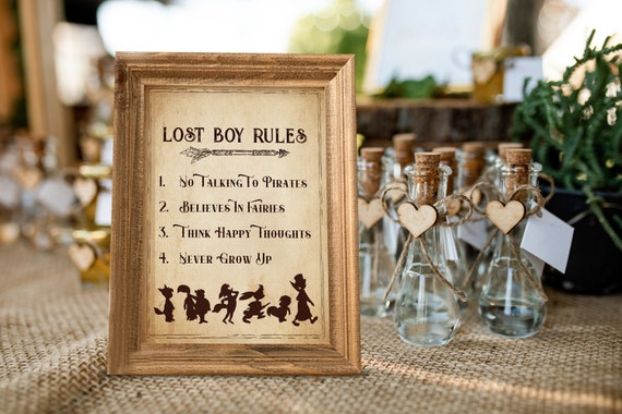 Printable Lost Boys Rules, Neverland Party Decoration, Never Grow up  Birthday, Peter Pan Birthday, Party Decoration, Digital File 