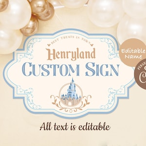 Printable Disneyland Custom Sign, Prince Baby Shower, Perfect for any Disney theme birthday party or event, Digital file