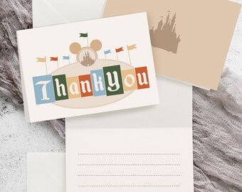 Printable Disneyland Thank You Card, Happiest Birthday Thank You Card Template, Digital file