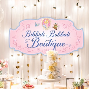 Bibbidi Bobbidi Boutique sign, Disneyland Birthday, Princess Birthday, Princess Party Decoration, Digital file