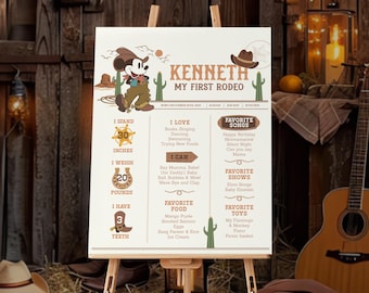 Mickey Rodeo Birthday Milestone, Mickey Cowboy Birthday Sign, Mickey Birthday, Oh Toodles, Digital, Printable