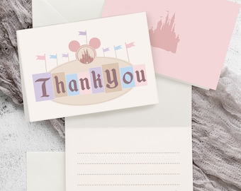 Printable Disneyland Thank You Card, Happiest Birthday Thank You Card Template, Digital file