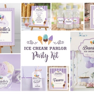PRINTABLE Ice Cream Party Kit • Perfect for any ice cream theme birthday party or event • Digital file