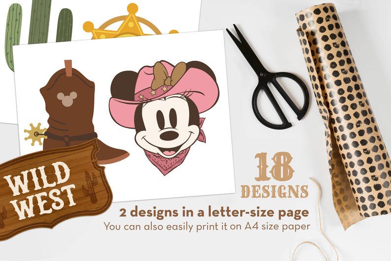 Printable Minnie Cowgirl Banner, Rodeo Birthday Party Garland, Minnie ...