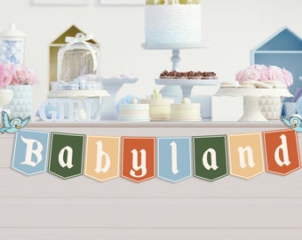 Printable Babyland Party Banner, Disneyland Baby Shower Party Decoration, Digital file