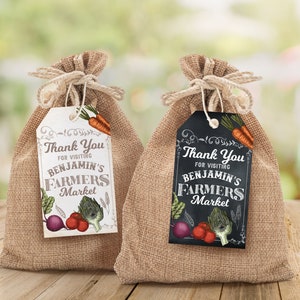 Printable Farmers Market Thank You Tag, Perfect for any farm theme birthday party or event, Digital file