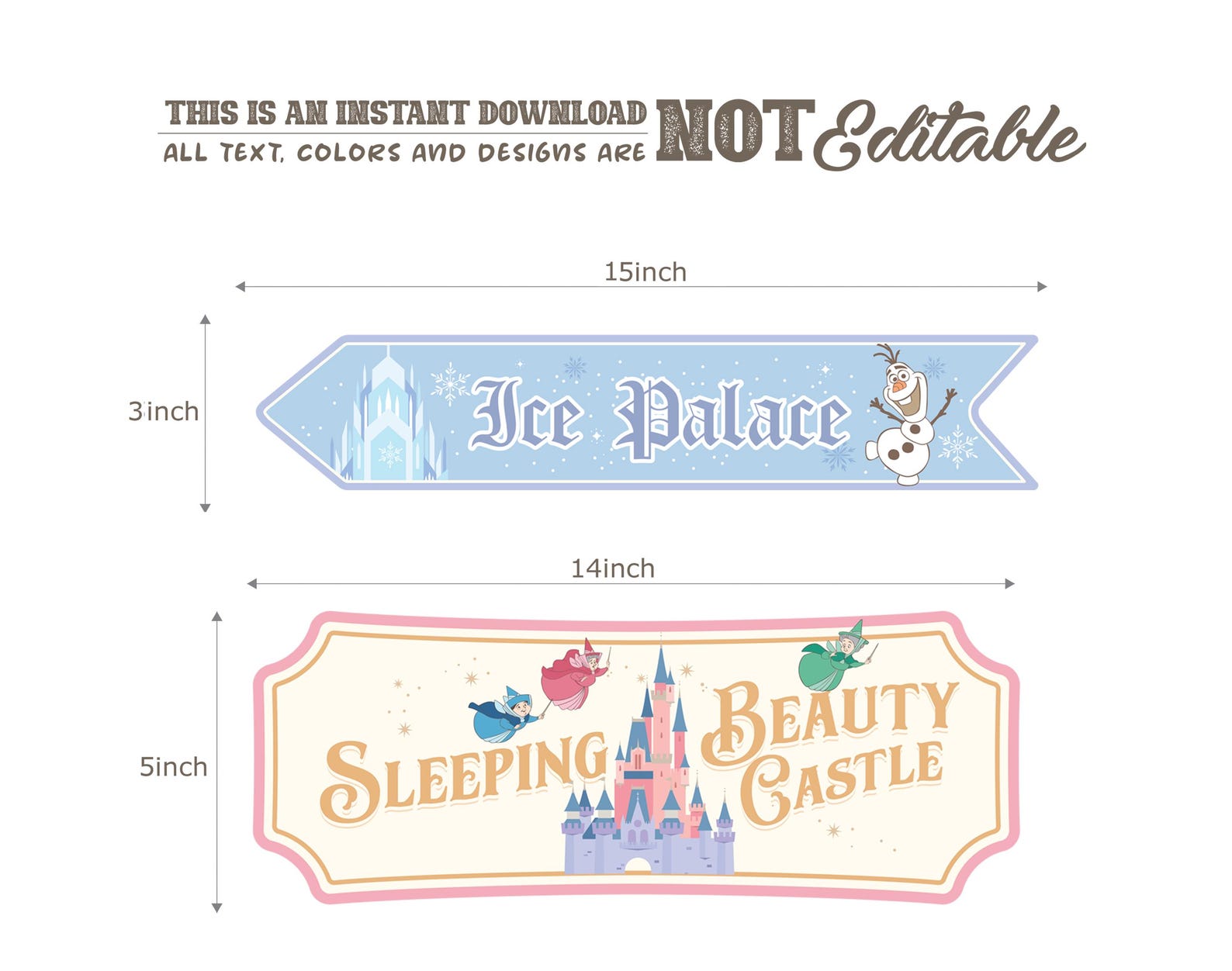 Printable Disney Princess Party Directional Signs, Disneyland Party ...