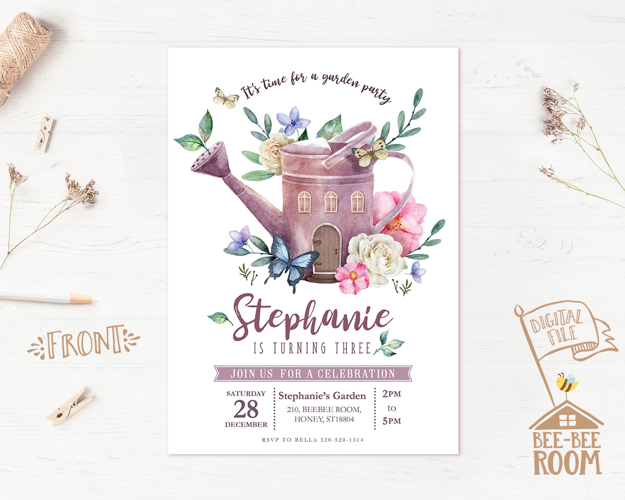 Garden Invitation Spring Invitation Garden Party Kids Etsy