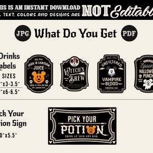 Printable Mickey Halloween Drinks Labels, Halloween Bottle Labels ...