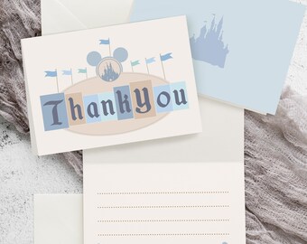 Printable Disneyland Thank You Card, Happiest Birthday Thank You Card Template, Digital file