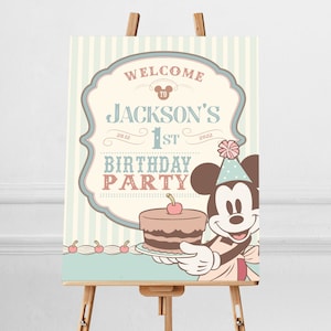 Printable Disney Party Welcome Sign, Mickey Birthday Party Welcome Sign ...