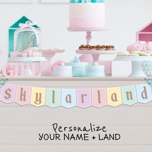 Personalize Disneyland Party Banner, Disneyland Party Decoration, Digital file