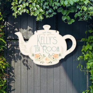 Segno modificabile della sala da tè, segno del tea party, arredamento del tea party, perfetto per qualsiasi festa di compleanno o evento, file digitale