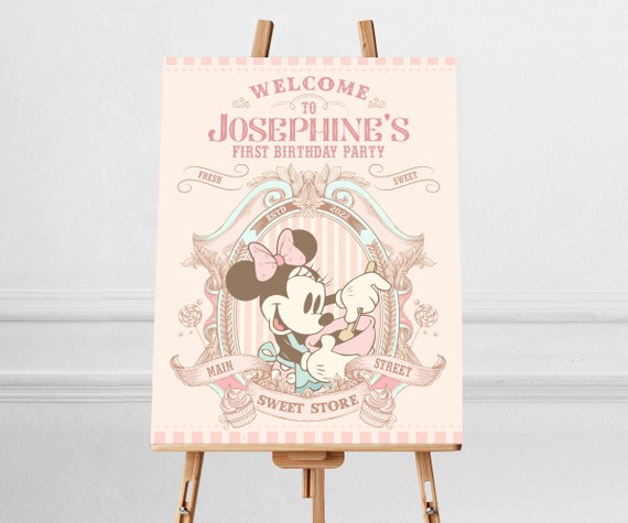 Printable Disney Party Welcome Sign, Minnie Birthday Party Welcome Sign, Perfect for any Disney theme birthday party or event, Digital file