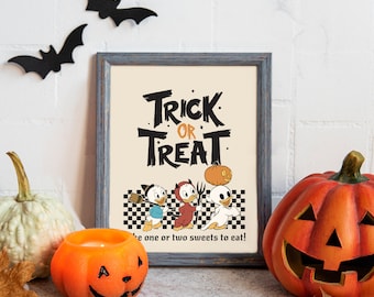 Printable Disneyland Halloween Party Sign, Halloween Trick or Treat Sign, Halloween Birthday Party Decoration, Digital file