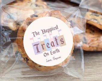 Happiest Treats On Earth Favor Tag, Disneyland Birthday Gift Tag, Mickey Birthday, Minnie Baby Shower, Digital, Printable
