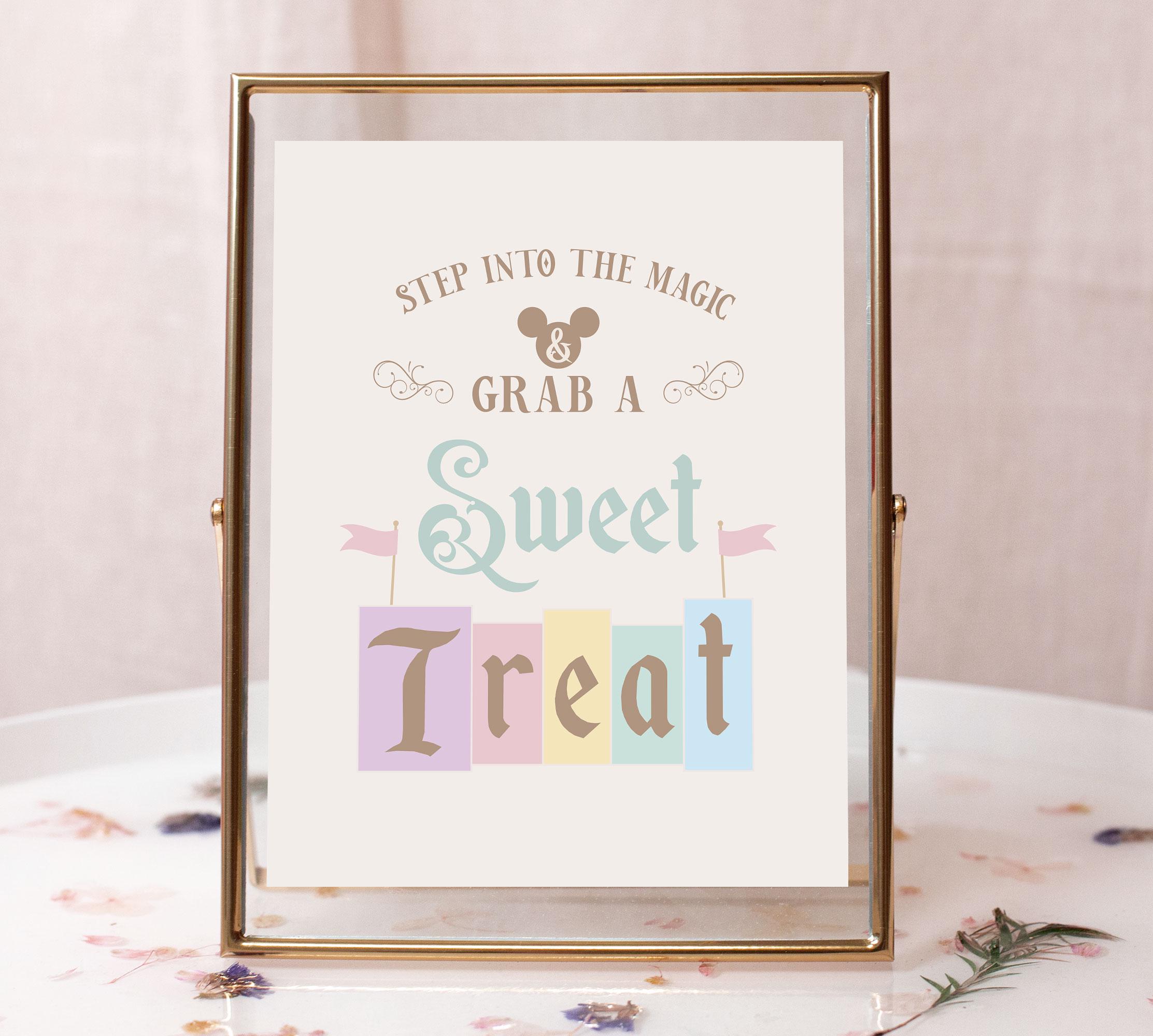 Printable Disneyland Favors Sign, Happiest Birthday On Earth, Mickey Birthday, Disneyland Baby Shower Decoration, Digital file