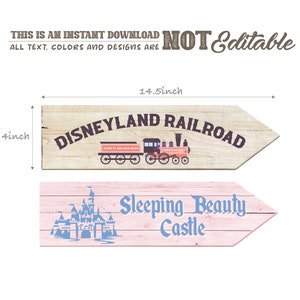 Disneyland Party Directional Sign, Mickey Birthday, Princess Birthday ...