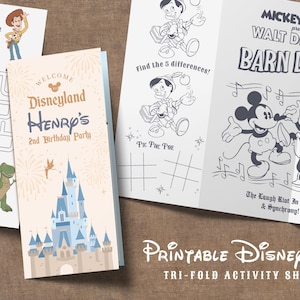 Feuille d'activités imprimable Disneyland, coloriage Disneyland, feuille d'activités pour enfants, numérique, imprimable