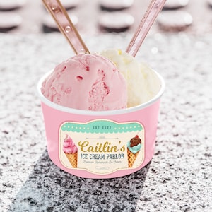 Adesivo per gelateria stampabile, etichetta della vasca da gelato, file digitale