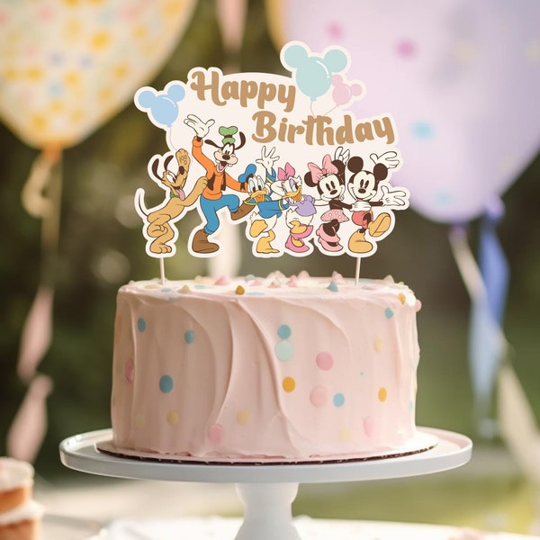 Printable Mickey & Friends Cake Topper, Mickey Party Decor, Minnie Birthday Party, Donald Duck Birthday, Digital
