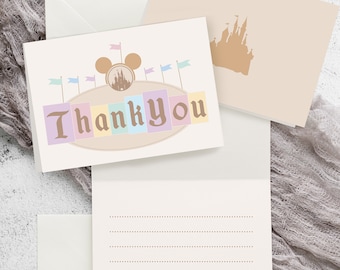 Printable Disneyland Thank You Card, Happiest Birthday Thank You Card Template, Digital file