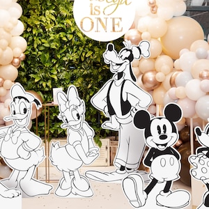 Printable Classic Mickey & Friends Cutout, Disneyland Birthday Party Stand Up Prop, Disneyland Baby Shower Party Decoration, Digital file