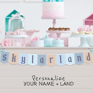 Personalize Disneyland Party Banner, Disneyland Party Decoration, Digital file