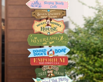 Disneyland Party Directional Sign, Mickey Birthday, Princess Birthday, Magical Party Decoration, Digital file