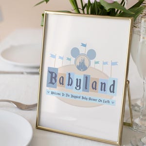 Printable Babyland Baby Shower Sign, Happiest Baby Shower On Earth, Mickey Baby Shower, Disneyland Party Decoration, Digital file