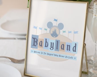 Printable Babyland Baby Shower Sign, Happiest Baby Shower On Earth, Mickey Baby Shower, Disneyland Party Decoration, Digital file