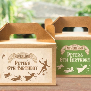 Étiquette imprimable pour boîte Peter Pan Gable, étiquette de boîte Neverland Gable, anniversaire Peter Pan, baby shower Peter Pan, numérique,