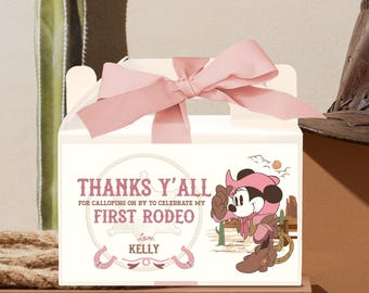 Minnie Rodeo Birthday Gable Box Label, Minnie Cowgirl Birthday Favor, Minnie Birthday, Oh Toodles, Digital, Printable