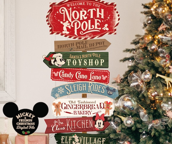 Mickey & Friends Christmas Decoration l Santa's Workshop l Mrs. Claus' Bake Shop l Candy Cane Sign l Magical Christmas Party l Digital file