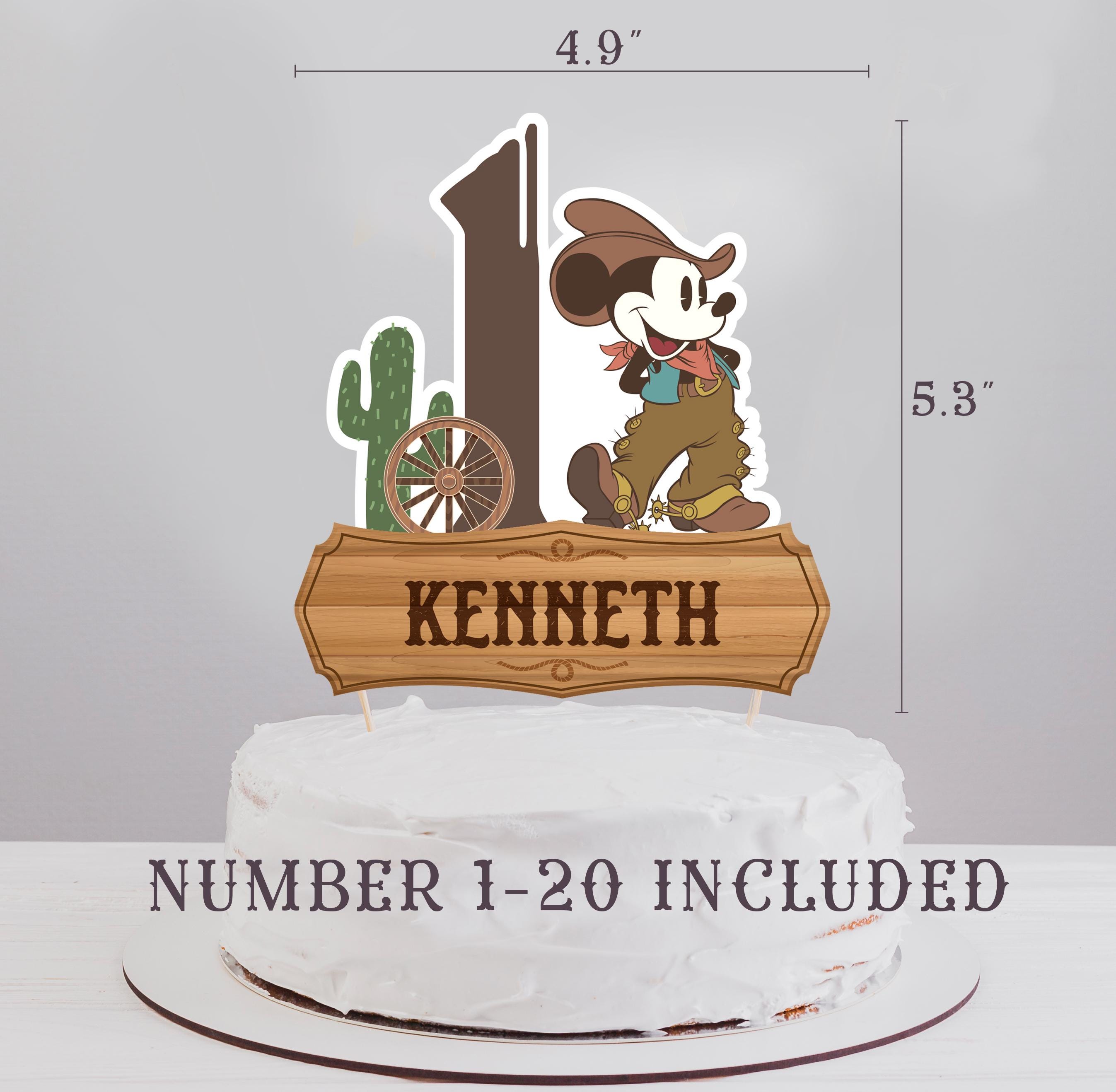 Printable Mickey Rodeo Birthday Cake Topper, Mickey Cowboy Birthday ...