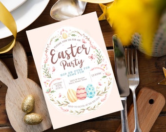 Easter Invitation, Easter Brunch Invitation, Easter Party, Easter Birthday Party, Invitation, Digital, Printable