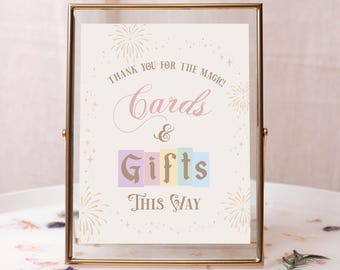 Printable Disneyland Cards & Gifts Sign, Happiest Birthday On Earth, Mickey Birthday, Disneyland Baby Shower Decoration, Digital file