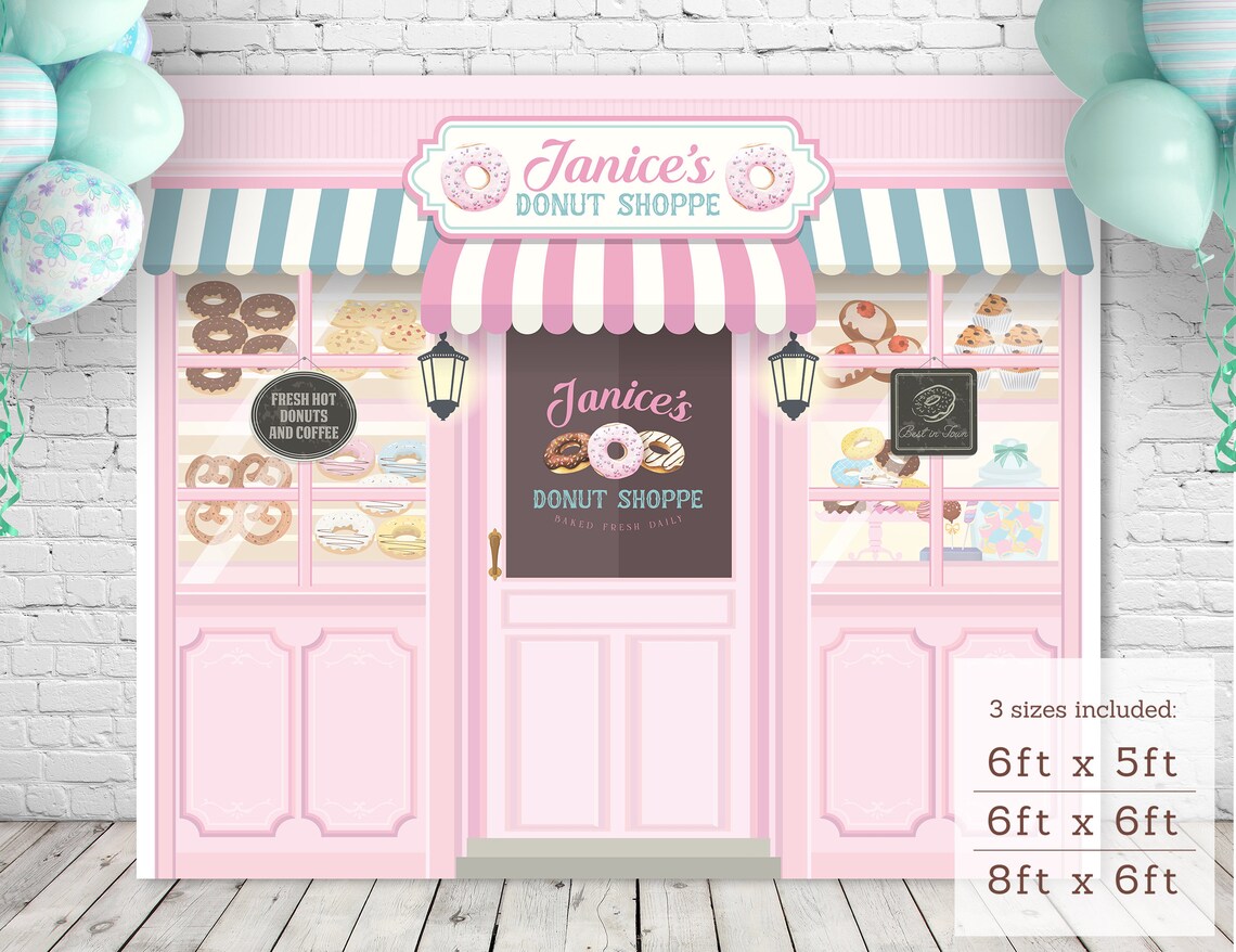 Printable Donut Shoppe Backdrop Perfect for Any Donut Theme - Etsy